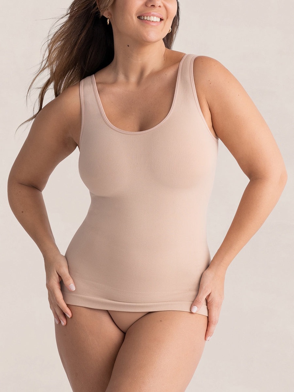 Shapermint Nude Beige Scoop Neck Tank